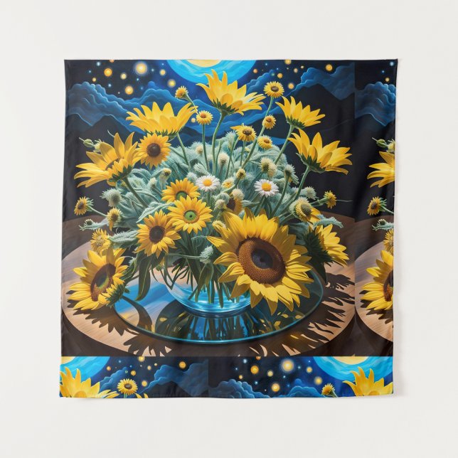 Tapete De Parede Bodegón Flores y Noche 1 - 001 (Frente)