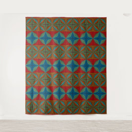 Tapete De Parede Boho Abstrato Hippie Legal Vermelho Azul Étnico Tr