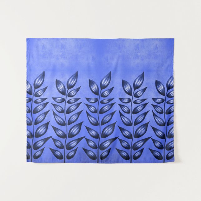 Tapete De Parede Boho Blue Plant Lover (Frente (Horizontal))