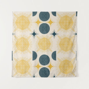 Tapete De Parede Boho Celestial Sun Moon Patterno