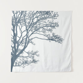 Tapete De Parede Boho da árvore do Solteiro azul