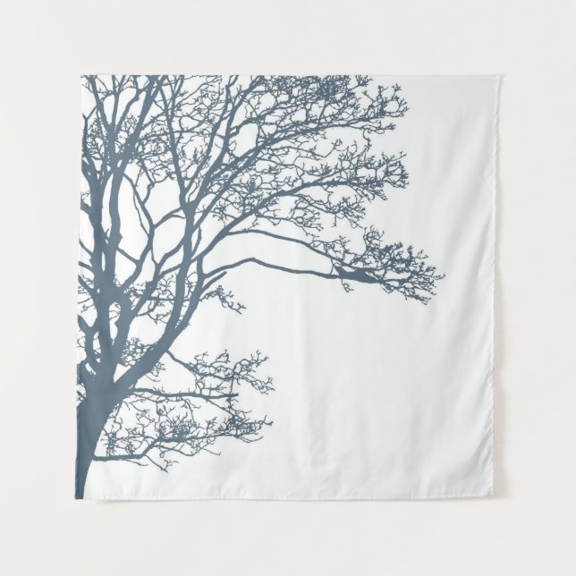 Tapete De Parede Boho da árvore do Solteiro azul (Frente)