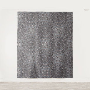 Tapete De Parede Boho Elegante Cinza Silver Vintage Mandala