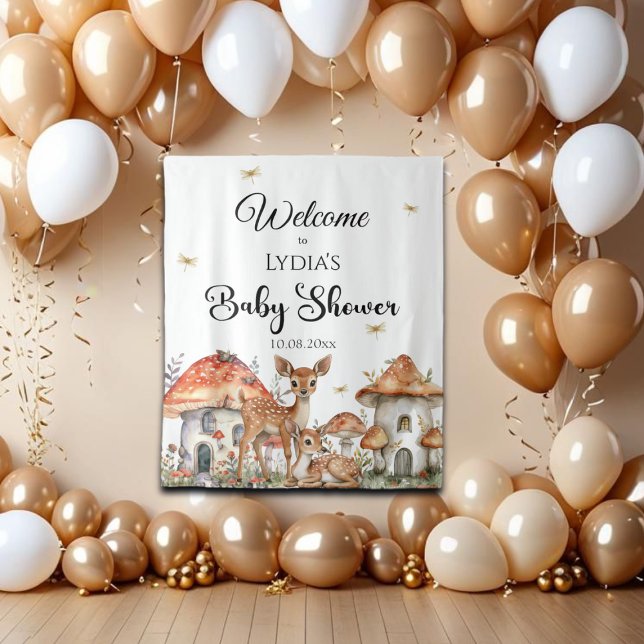 Tapete De Parede Boho Floresta Animais Baby Shower Bem-vindo (Criador carregado)