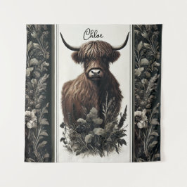 Tapete De Parede Boho Highland Cow