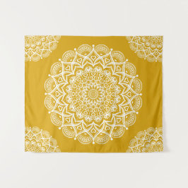 Tapete De Parede Boho Mustard Yellow Mandala