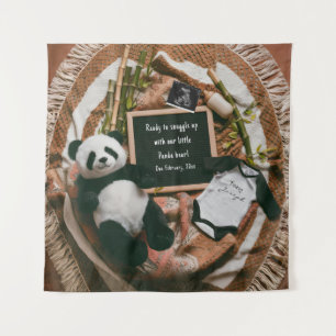 Tapete De Parede Boho neutro Anúncio de Gravidez Cute Panda