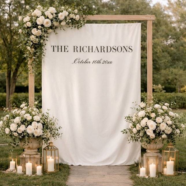 Tapete De Parede Boho Personalized Fabric Wedding Welcome Sign (Criador carregado)