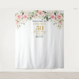 Tapete De Parede Boho rosado rosas rosa eucalipto 50 anos