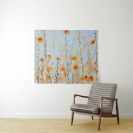 Tapete De Parede Boho Vintage Blue Wilflower