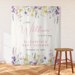 Tapete De Parede Boho Wildflower Aquarela Bem-Vindo Chá de Bebê