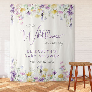 Tapete De Parede Boho Wildflower Watercolor Chá de fraldas Welcome
