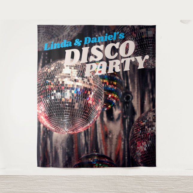 Tapete De Parede Bola de Discoteca Retro Anos 70 | Fundo de Cena pa (Frente)