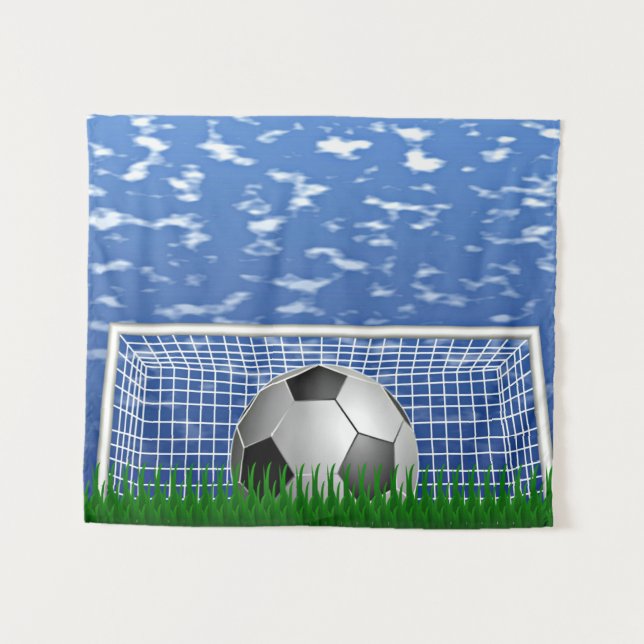 Tapete De Parede Bola de Futebol na Rede (Frente (Horizontal))