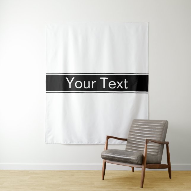 Tapete De Parede Bold Black & White Stripe Editable Text (In Situ)