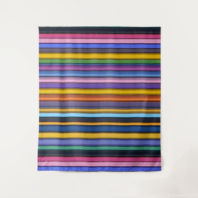 Tapete De Parede Bold Rainbow Vertical Stripes (Frente)