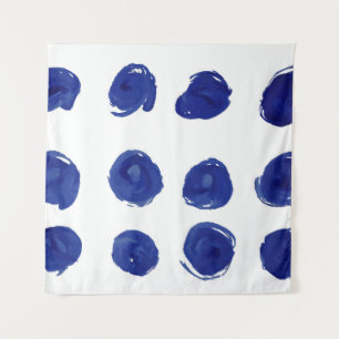Tapete De Parede Bolinhas, cor d'água azul indigo.