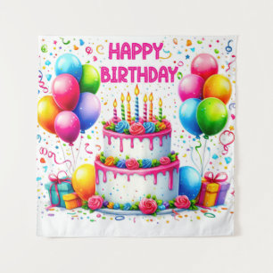 Tapete De Parede Bolo de Aniversário Feliz 