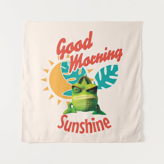 Tapete De Parede Bom Dia Sol Chameleão Divertido (Frente)