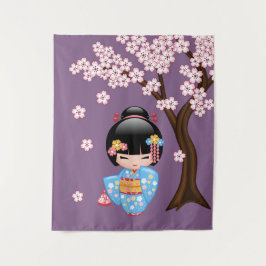Tapete De Parede Boneca Maiko Kokeshi - Garota Geisha com Quimono A