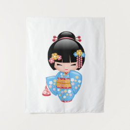 Tapete De Parede Boneca Maiko Kokeshi - Garota Geisha Japonesa Fofa
