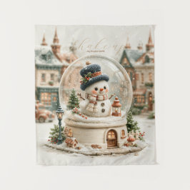 Tapete De Parede Boneco de Neve Fofo Globo de Neve