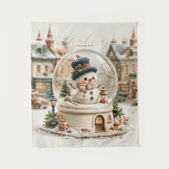 Tapete De Parede Boneco de Neve Fofo Globo de Neve (Frente)