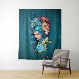 Tapete De Parede Bonita cabeça de mulher com olhos expressivos