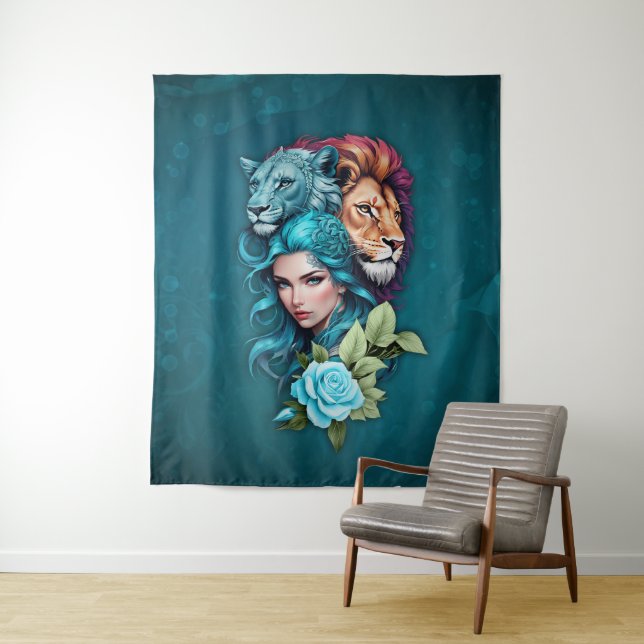 Tapete De Parede Bonita cabeça de mulher com olhos expressivos (In Situ)