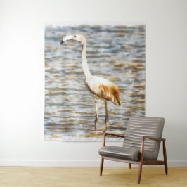 Tapete De Parede Bonito Flamingo Frazões Watercolor