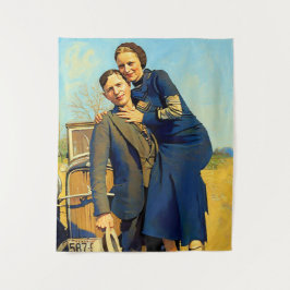 Tapete De Parede Bonnie Parker Clyde Barrow 1933 Faux Painting