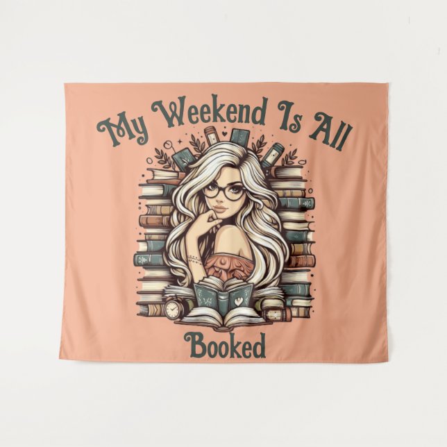 Tapete De Parede Bookish Bliss: Rapariga Entre Livros (Frente (Horizontal))