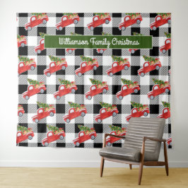 Tapete De Parede Booth de Foto de Caminhão de Natal Rustic Black Xa