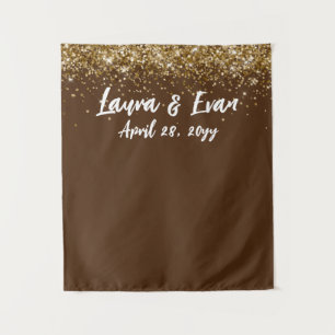 Tapete De Parede Booth, Foto de Casamento Branco e Dourado de Choco