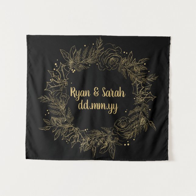 Tapete De Parede Booth Fotográfico de inverno de Casamento Feriado (Frente (Horizontal))