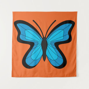 Tapete De Parede Borboleta Azul
