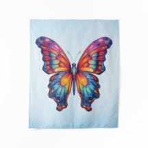 Borboleta Azul Laranja Asas