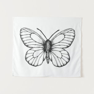 Tapete De Parede Borboleta branca de veado negro