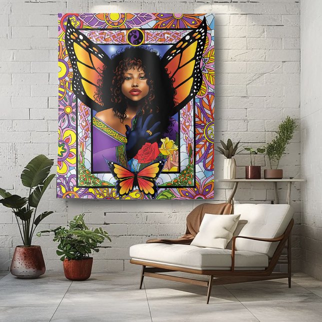 Tapete De Parede Borboleta Monarca Fada Purple Floral (Criador carregado)