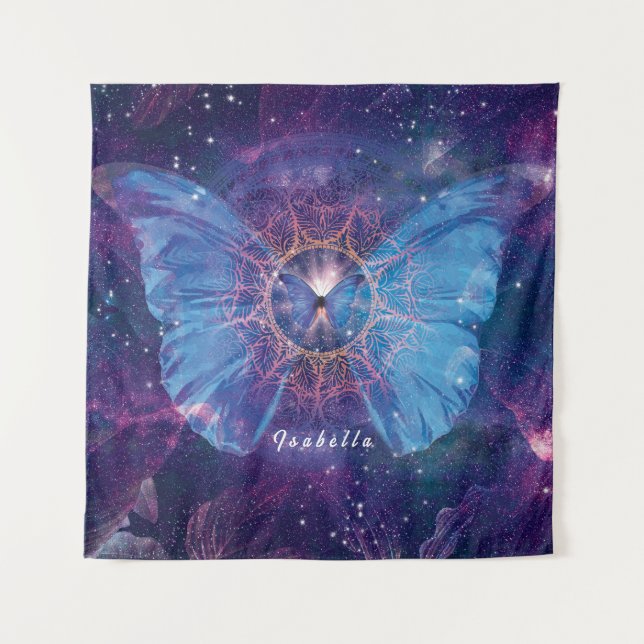 Tapete De Parede Borboleta Morpho / Galaxy Mandala (Frente)