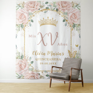 Tapete De Parede Borboletas Douradas, cor-de-rosa, Quinceñera