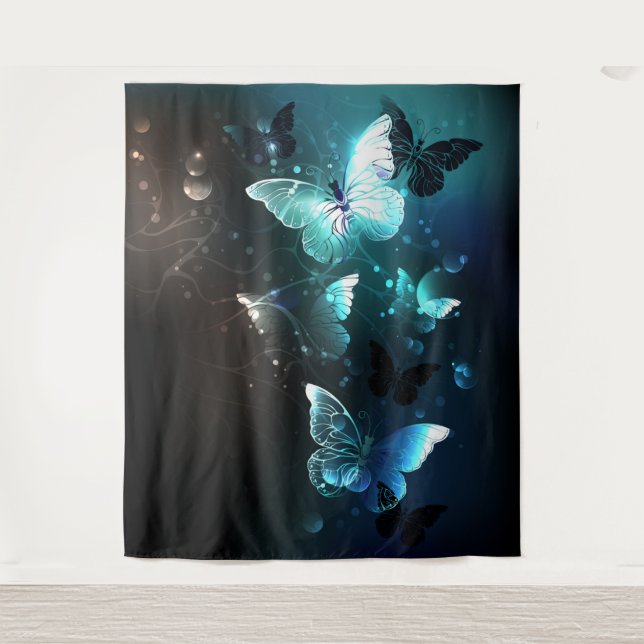 Tapete De Parede Borboletas Noturnas de Menta (Frente)