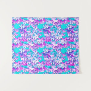 Tapete De Parede Borboletas, violeta e tartaruga