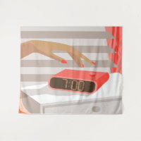 Botão de snooze do despertador da mão das mulheres
