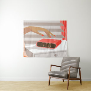 Tapete De Parede Botão de snooze do despertador da mão das mulheres