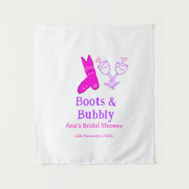 Tapete De Parede Botas & champanhe espumante rosa para chá de noiva