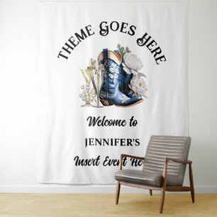 Tapete De Parede Botas country de cowgirl texanas com renda em jean
