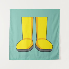 Tapete De Parede Botas de Chuva de Borracha Amarela
