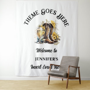 Tapete De Parede Botas de cowgirl ocidentais girassol espumante paí