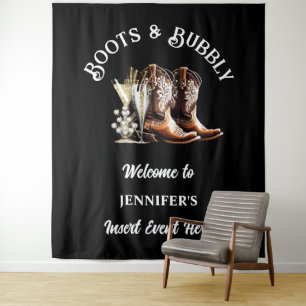 Tapete De Parede Botas de cowgirl ocidentais pretas brancas espuman